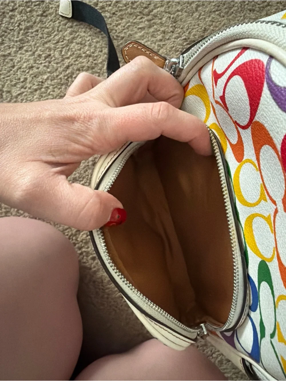 Coach Pride Rainbow Signature Mini Court Backpack Chalk Multi CK377